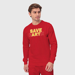 Костюм хлопковый мужской Save EarthArt Сохраните искусство, цвет: красный — фото 2