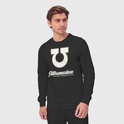 Костюм хлопковый мужской Ультрамарины винтаж лого, цвет: черный — фото 2