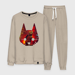 Костюм хлопковый мужской Кот из игры Stray, цвет: миндальный