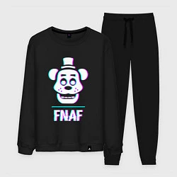 Костюм хлопковый мужской FNAF в стиле glitch и баги графики, цвет: черный
