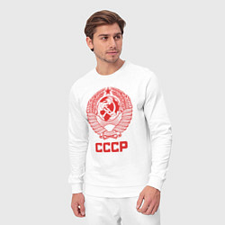 Костюм хлопковый мужской Герб СССР: Советский союз, цвет: белый — фото 2