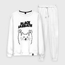 Костюм хлопковый мужской Black Sabbath - rock cat, цвет: белый