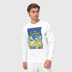 Костюм хлопковый мужской Семейка Симпсонов - Гомер, Мардж и их отпрыски, цвет: белый — фото 2