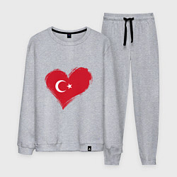 Костюм хлопковый мужской Сердце - Турция, цвет: меланж