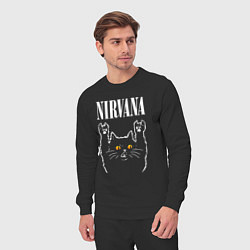 Костюм хлопковый мужской Nirvana rock cat, цвет: черный — фото 2