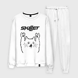 Костюм хлопковый мужской Skillet - rock cat, цвет: белый