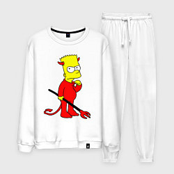 Костюм хлопковый мужской Bart Simpson - devil, цвет: белый