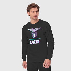 Костюм хлопковый мужской Lazio FC в стиле glitch, цвет: черный — фото 2