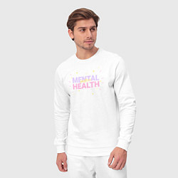 Костюм хлопковый мужской Mental health, цвет: белый — фото 2