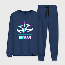 Мужской костюм Hitman в стиле glitch и баги графики