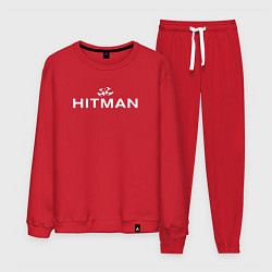 Костюм хлопковый мужской Hitman - лого, цвет: красный