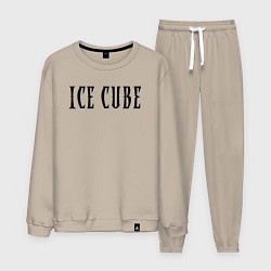 Костюм хлопковый мужской Ice Cube - logo, цвет: миндальный