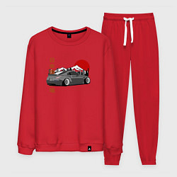 Костюм хлопковый мужской Nissan 350Z Back View, цвет: красный