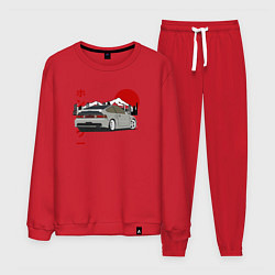 Костюм хлопковый мужской Honda Crx Retro JDM, цвет: красный