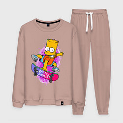 Мужской костюм Барт Симпсон на скейтборде - Eat my shorts!