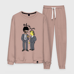 Костюм хлопковый мужской Pulp Simpsons - Tarantino, цвет: пыльно-розовый