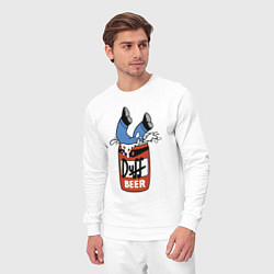 Костюм хлопковый мужской Duff beer - любимое пиво Гомера Симпсона, цвет: белый — фото 2