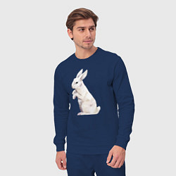 Костюм хлопковый мужской Белый милый кролик, цвет: тёмно-синий — фото 2