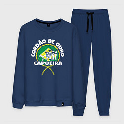 Костюм хлопковый мужской Capoeira - Cordao de ouro flag of Brazil, цвет: тёмно-синий