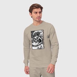 Костюм хлопковый мужской Kumo Desu ga Nani ka?, цвет: миндальный — фото 2