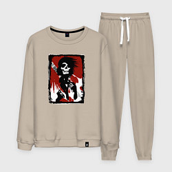 Костюм хлопковый мужской Punk is not a crime, цвет: миндальный