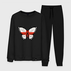 Костюм хлопковый мужской Бабочка - Англия, цвет: черный