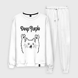 Костюм хлопковый мужской Deep Purple - rock cat, цвет: белый