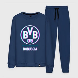 Костюм хлопковый мужской Borussia FC в стиле glitch, цвет: тёмно-синий