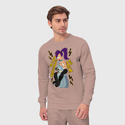 Костюм хлопковый мужской Benders brains, цвет: пыльно-розовый — фото 2