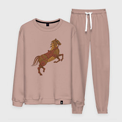 Костюм хлопковый мужской Стимпанк-лошадь, цвет: пыльно-розовый