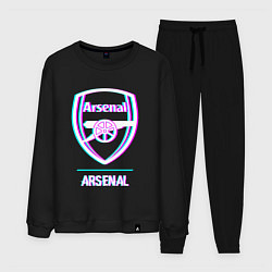 Костюм хлопковый мужской Arsenal FC в стиле glitch, цвет: черный