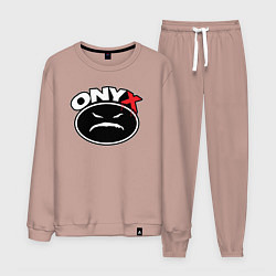 Костюм хлопковый мужской Onyx - black logo, цвет: пыльно-розовый