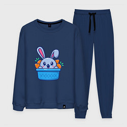 Костюм хлопковый мужской Вкусный кролик, цвет: тёмно-синий