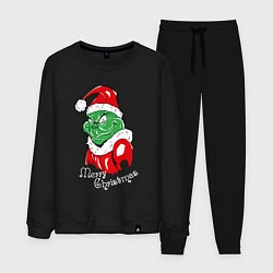 Костюм хлопковый мужской Merry Christmas, Santa Claus Grinch, цвет: черный