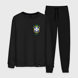 Костюм хлопковый мужской Сборная Бразилии, цвет: черный