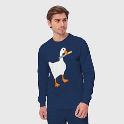 Костюм хлопковый мужской Опасный гусь, цвет: тёмно-синий — фото 2