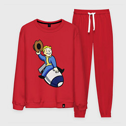 Костюм хлопковый мужской Vault boy - bomb rider, цвет: красный