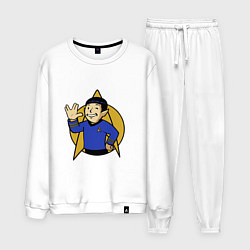 Костюм хлопковый мужской Spoke - vault boy, цвет: белый