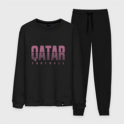 Костюм хлопковый мужской Qatar - football, цвет: черный