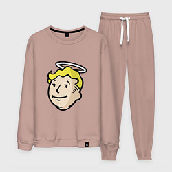 Костюм хлопковый мужской Holly vault boy, цвет: пыльно-розовый