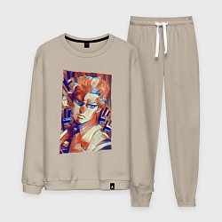 Костюм хлопковый мужской Йошикаге Кира - серийный убийца, цвет: миндальный