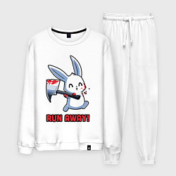 Костюм хлопковый мужской Убегай, цвет: белый