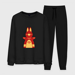 Костюм хлопковый мужской Red bunny, цвет: черный