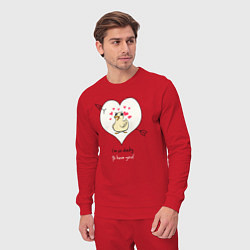 Костюм хлопковый мужской Im so ducky to have you, цвет: красный — фото 2