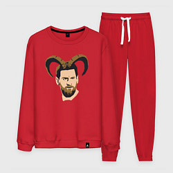 Костюм хлопковый мужской Messi goat, цвет: красный