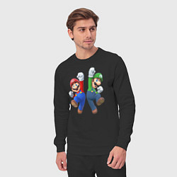 Костюм хлопковый мужской Марио и Луиджи, цвет: черный — фото 2