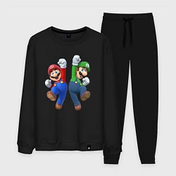 Костюм хлопковый мужской Марио и Луиджи, цвет: черный