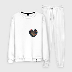 Костюм хлопковый мужской Сердце самуая, цвет: белый