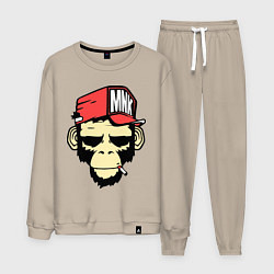 Костюм хлопковый мужской Monkey Swag, цвет: миндальный
