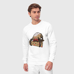 Костюм хлопковый мужской Hugs from crab, цвет: белый — фото 2
